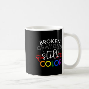 Caneca De Café Crayons Partidos Ainda Cores Sensibilização Para A