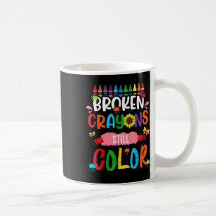 Caneca De Café Crayons Partidos Ainda Cores Sensibilização Para A