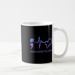 Caneca De Café Crayons Partidos Continuam A Prevenir Suicídio Por