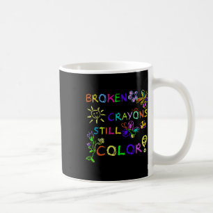 Caneca De Café Crayons Quebrados Engraçados Ainda Coloridos Saúde