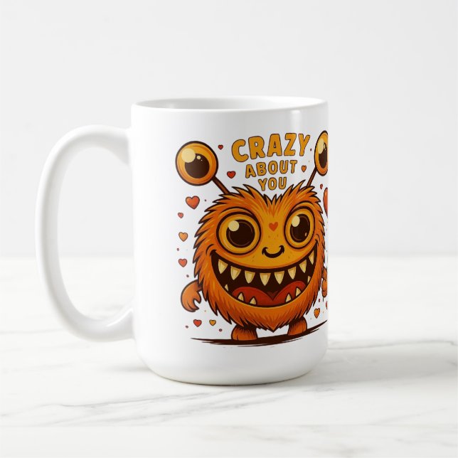 Caneca De Café Crazy About You Monster Love Mug (Esquerda)