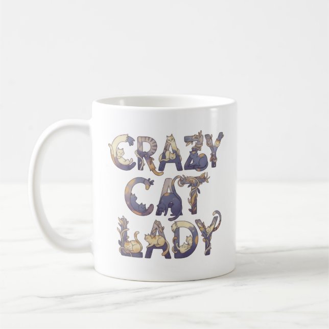 Caneca De Café Crazy Cat Lady (Esquerda)