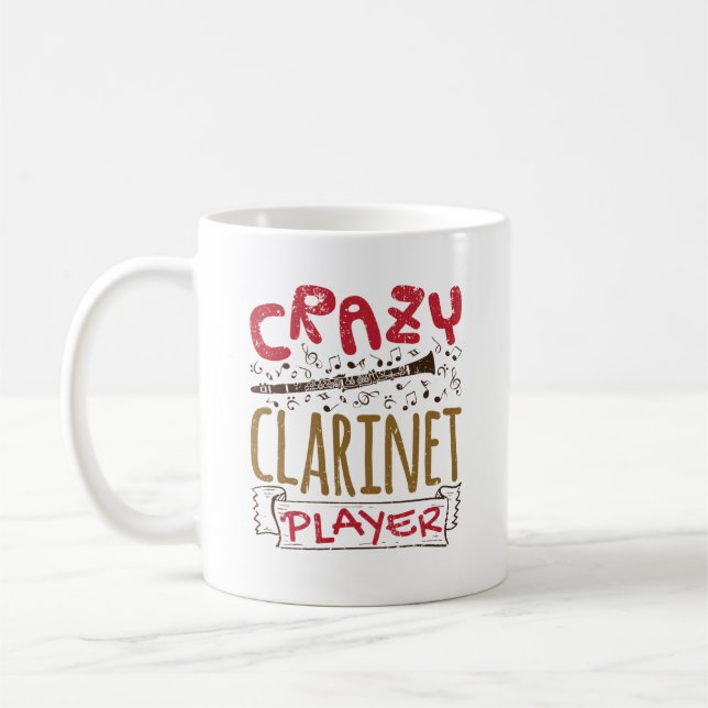 Caneca De Café Crazy Clarinet Player Clarinetist (Esquerda)