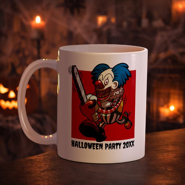 Caneca De Café Crazy Clown Add The Year Halloween Party Cartoon (Criador carregado)