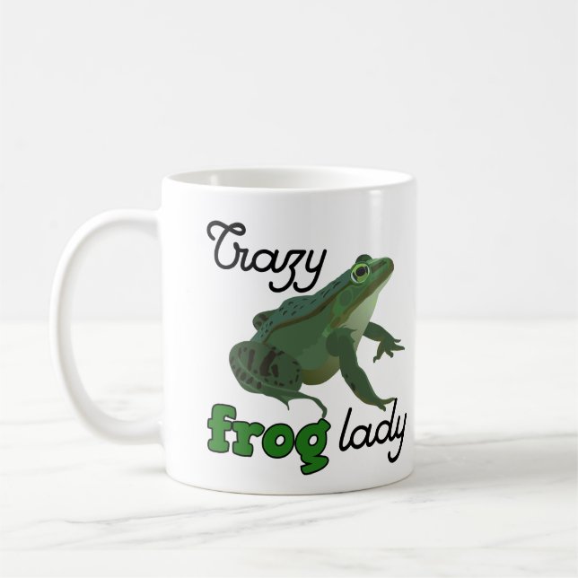 Caneca De Café Crazy Frog Lady Frog lover gifts (Esquerda)