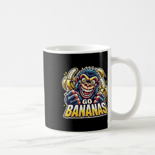 Caneca De Café Crazy Monkey Go Bananas Adesivo