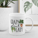 Caneca De Café Crazy Plant Lady | Funny Plant Lovers<br><div class="desc">Gift your favorite plant lover with this cute and funny mug featuring two potted plant illustrations and the phrase "crazy plant lady."</div>