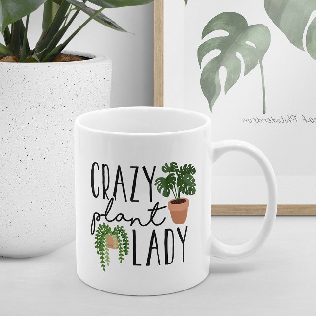 Caneca De Café Crazy Plant Lady | Funny Plant Lovers (Criador carregado)