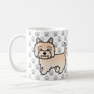 Caneca De Café Cream Cairn Terrier Dog Ilustração e patas