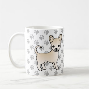 Caneca De Café Cream Casaco Chihuahua Cartoon Cão e patas