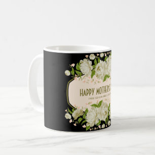 Caneca De Café Cream Floral Happy Dia de as mães Mug