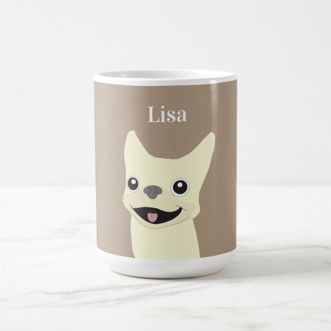 Caneca De Café Cream French Bulldog, Warm Taupe (Centro)