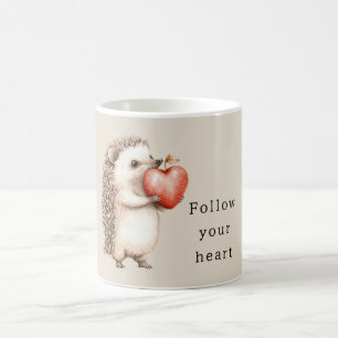 Caneca De Café Cream Hedgehog Apple Heart