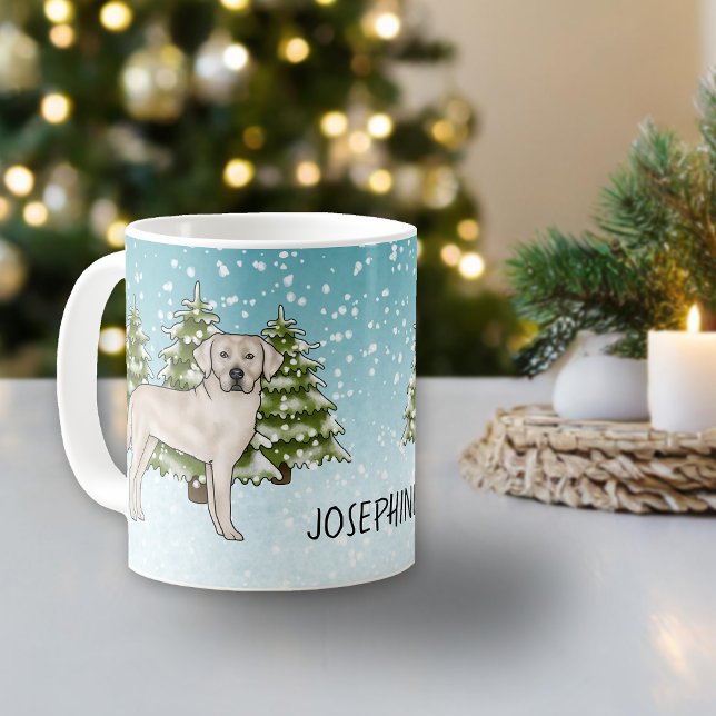 Caneca De Café Cream Labrador Cachorro de Retriever Nome Personal (Criador carregado)