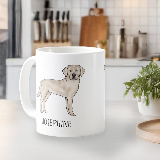 Caneca De Café Cream Labrador Retriever Cuide Lab Dog Nome Person (Criador carregado)