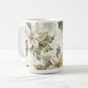 Caneca De Café Cream Poinsettia Flowers