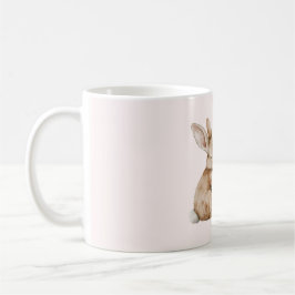Caneca De Café Cream White Bunny Love