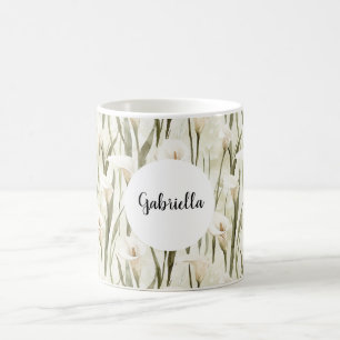 Caneca De Café Cream White Calla Lily Floral