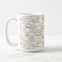 Caneca De Café Cream White Grey Faux Stones  