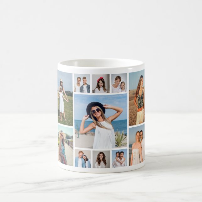 Caneca De Café Create Your Own 11 Photo Collage (Centro)