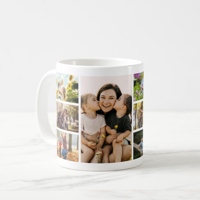 Caneca De Café Create Your Own 8 Photo Collage (Frente Esquerda)