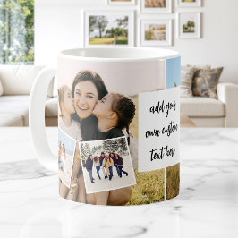 Caneca De Café Create Your Own Custom 6 Photo Collage With Text
