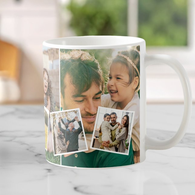 Caneca De Café Create Your Own Custom 8 Photo Collage (Criador carregado)