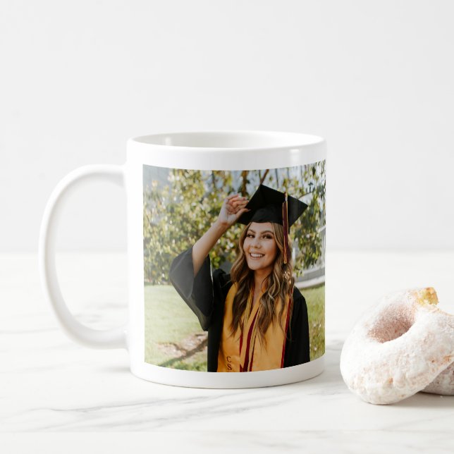 Caneca De Café Create Your Own Custom Graduate 2 Photo (Com Donut)