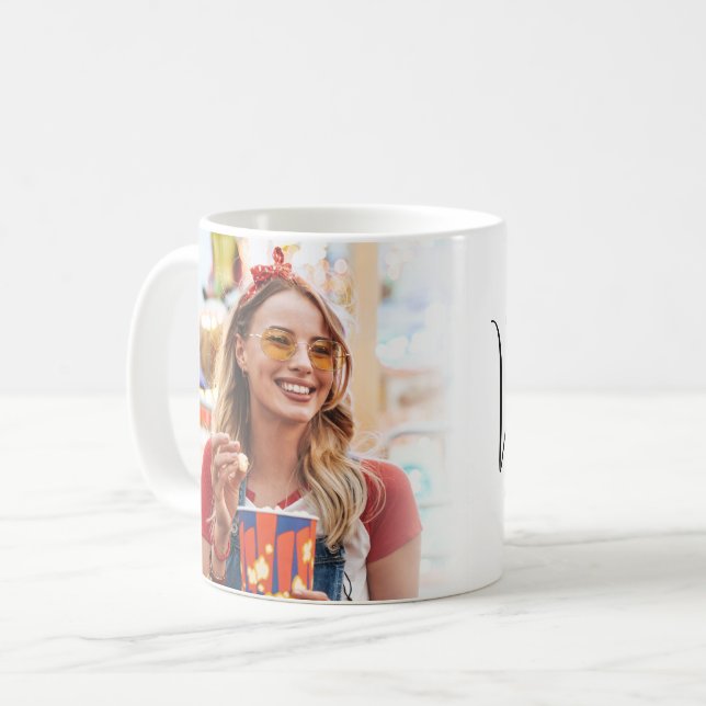 Caneca De Café Create Your Own Custom Photo Monogram  (Frente Esquerda)