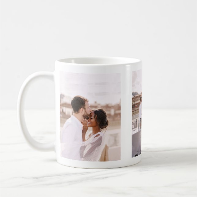 Caneca De Café Create Your Own Photo Collage Wedding Newlywed   (Esquerda)