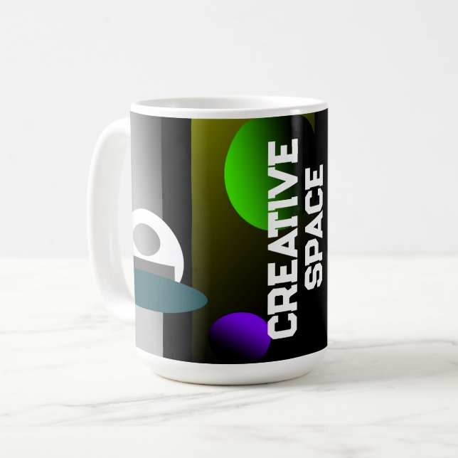 Caneca De Café Creative Space by J.H. Thornton (Frente Esquerda)