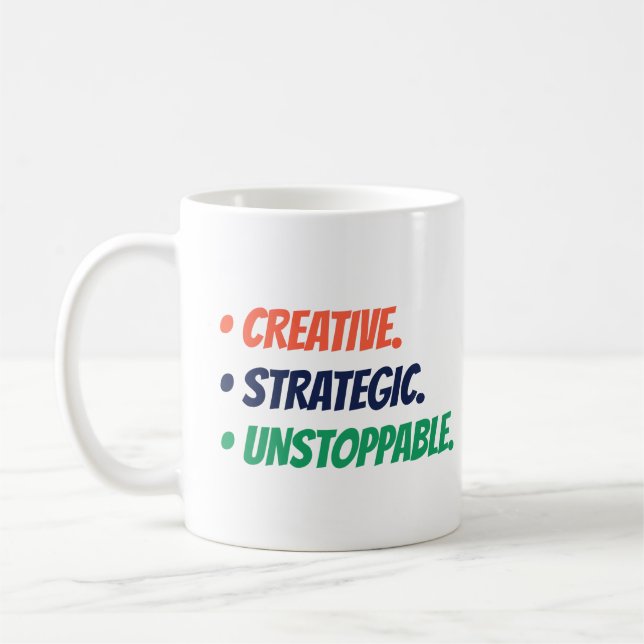 Caneca De Café Creative Strategic Implacável | Chefe Babe Gift (Esquerda)