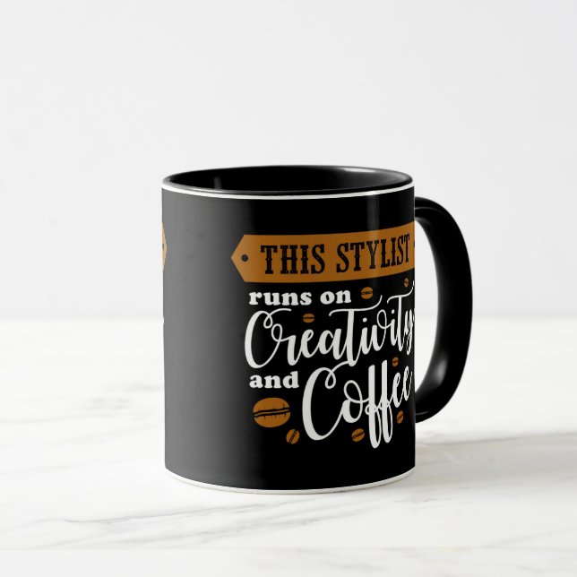 Caneca de Café Creativity 11 oz Cerâmica W-PT ZLE (Frente Esquerda)