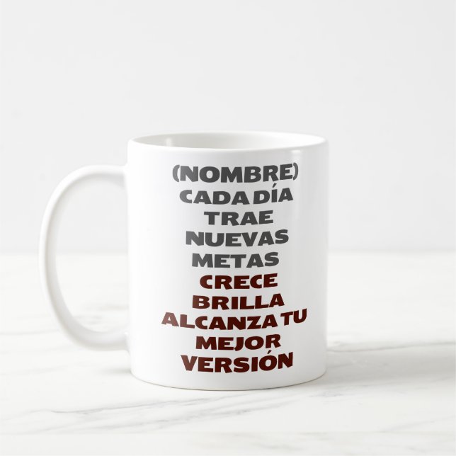 CANECA DE CAFÉ CRECE BRILLA REGALO PERSONALIZADO PARA (NOMBRE)  (Esquerda)