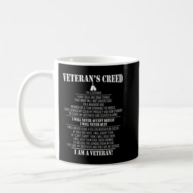Caneca De Café Credo de Veterano Sou um veterano (Esquerda)