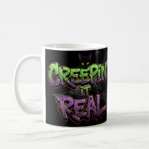 Caneca De Café Creepin’ It Real - Legal Halloween Cat & S