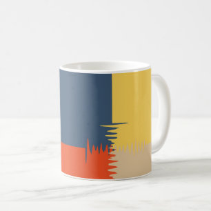Caneca De Café Creme Amarelo Vermelho Azul