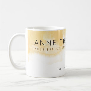 Caneca De Café Creme de aquarela e profissional branco