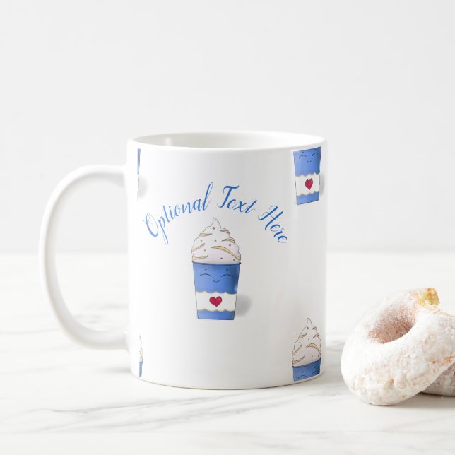 Caneca De Café Creme Latte & Whipped (Azul) (Com Donut)
