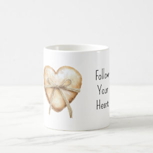 Caneca De Café Creme Siga Seu Coração
