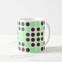 Caneca De Café Creme Verde Mint E Padrão De Coloração De Chip De