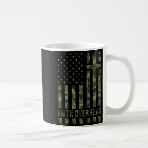 Caneca De Café Crença Cristã Patriótica Masculina Sobre o Medo Am
