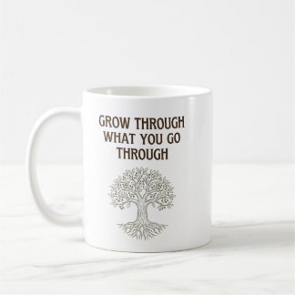 Caneca De Café Cresça Através da Resiliência Arte da Árvore da Vi