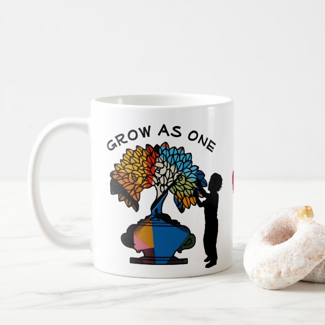 Caneca De Café Cresça como Um (Com Donut)