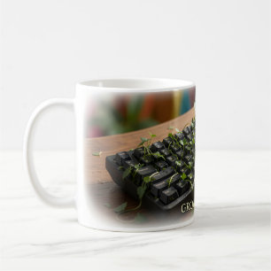 Caneca De Café 🌿 Cresça em Qualquer Lugar Tech Ivy Keyboard Cane