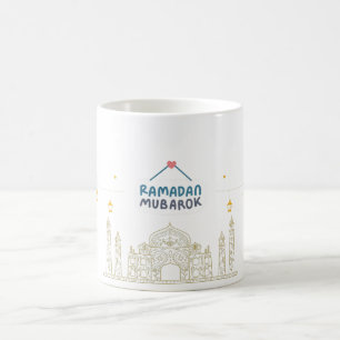Caneca De Café Crescente Islâmico Ramadan Kareem - Arte Tipográfi