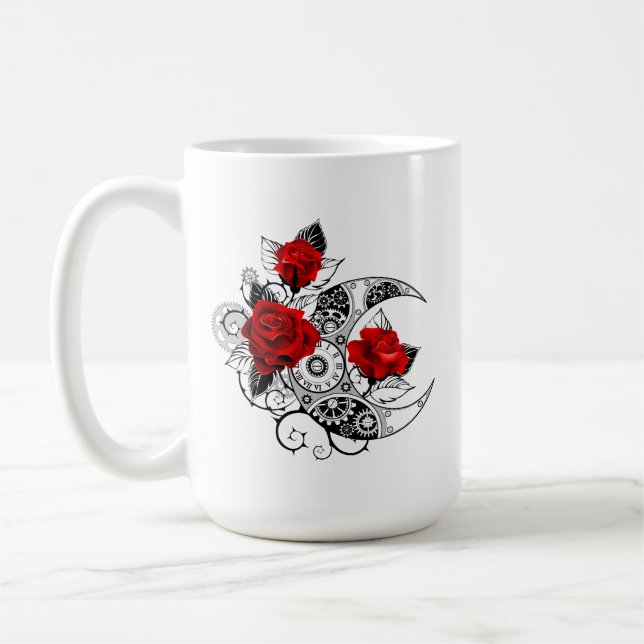 Caneca De Café Crescente Mecânico com Rosas vermelhas (Esquerda)