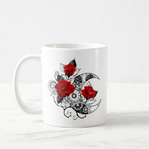 Caneca De Café Crescente Mecânico com Rosas vermelhas