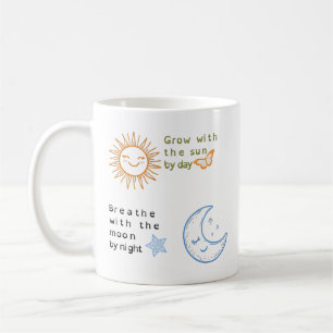 Caneca De Café Crescer Com O Sol, Respirar Com A Lua Clássica