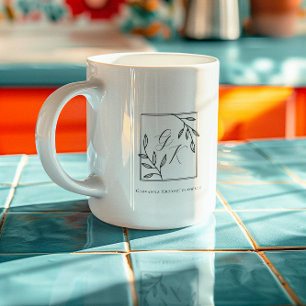 Caneca De Café Crest Botânico   Monograma Atemporal